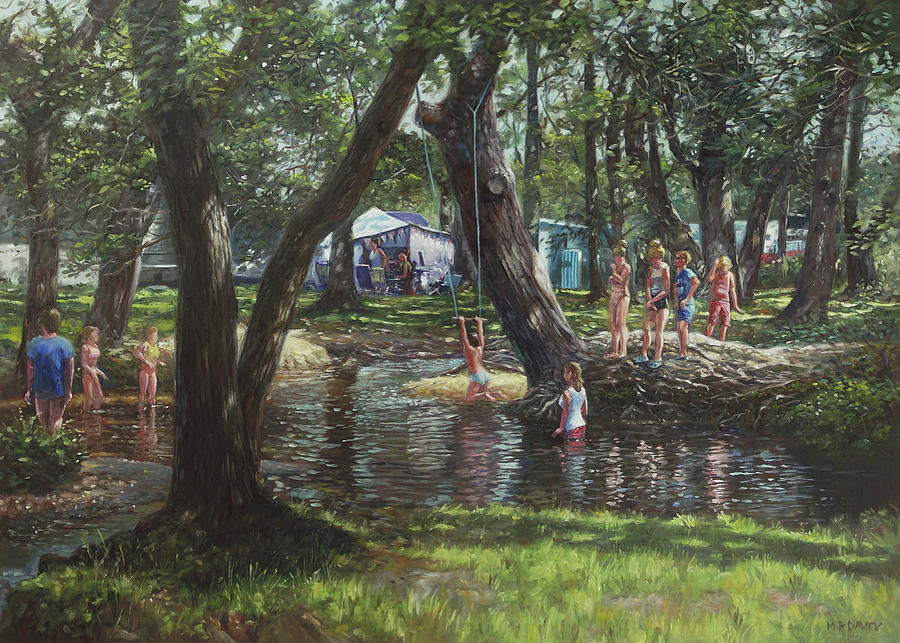 Tree Painting - New Forest camping Fun by Martin Davey