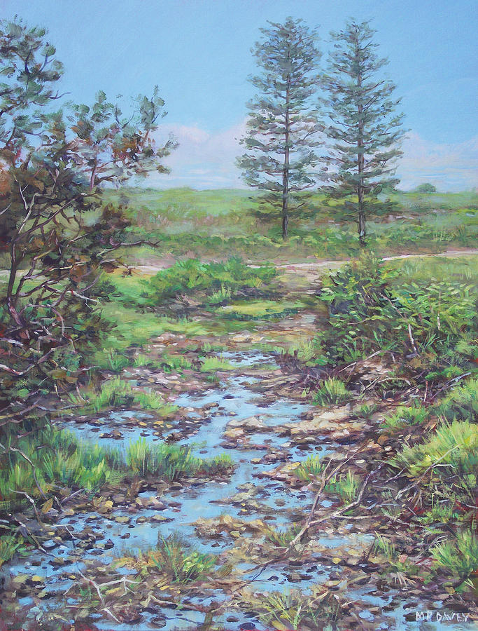 Countryside Painting - New Forest Ditch by Martin Davey Countryside Painting - New Forest Ditch by Martin Davey