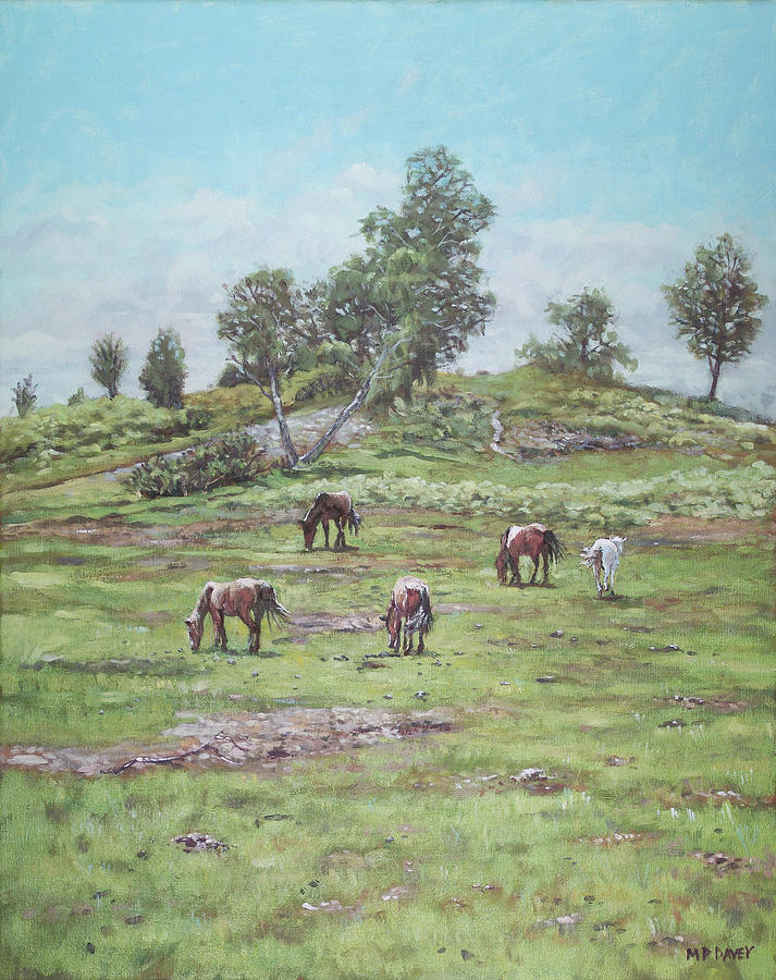 New Forest Lyndhurst Hampshire Painting by Martin Davey