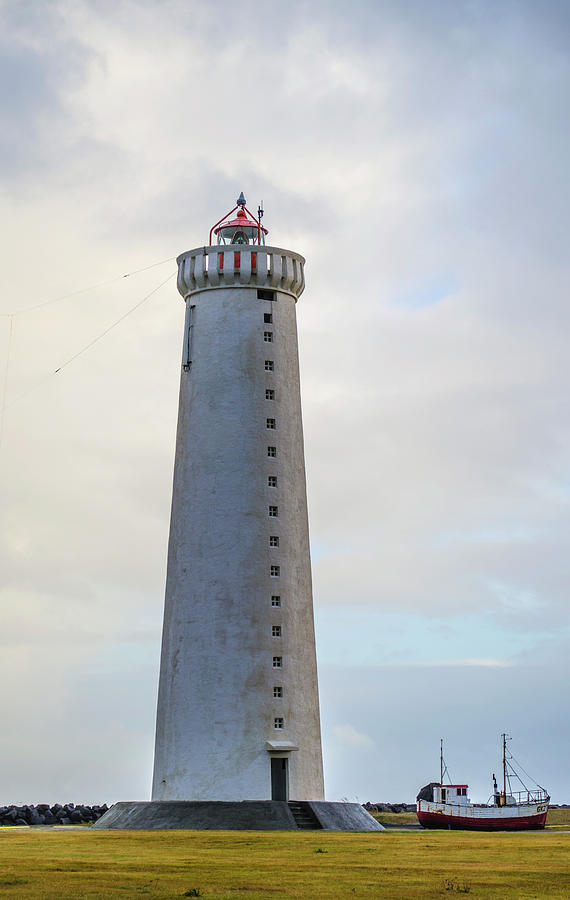 New Gardur Lighthouse Reykjanes Peninsula Iceland Photograph by Deborah Smolinske