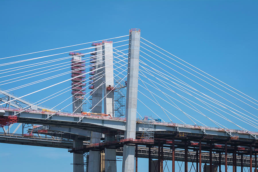 New Goethals Bridge under construction Photograph by Kenneth Cole