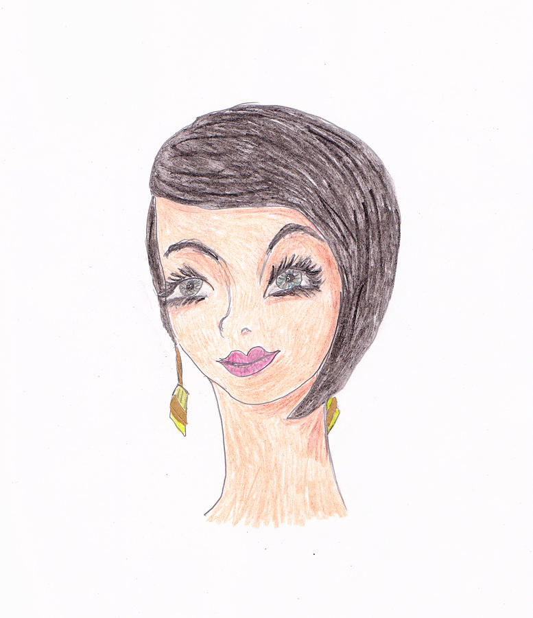 Portrait Drawing - New Hair Cut by Rosalie Scanlon