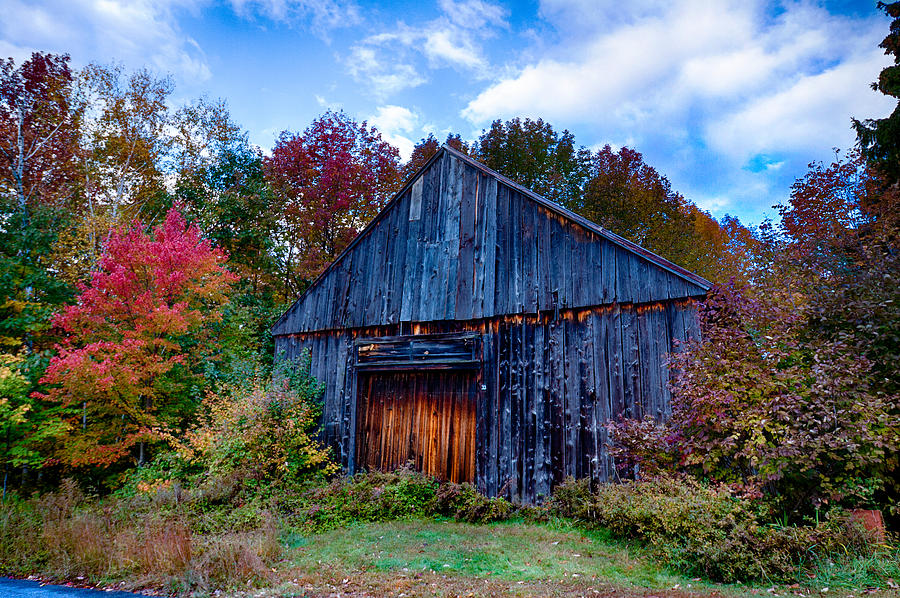 Fall Photograph - New Hampshire barn Eaton NH by Jeff Folger