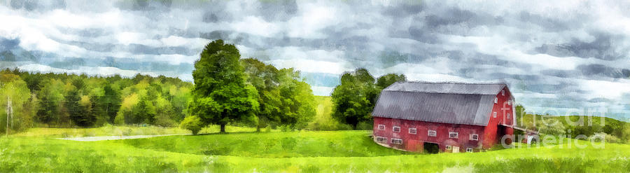 New Hampshire Landscape Red Barn Etna Photograph by Edward Fielding