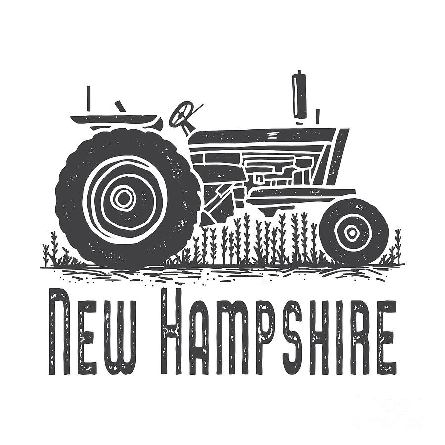 New Hampshire Vintage Tractor Digital Art by Edward Fielding