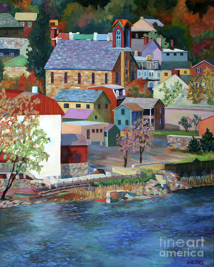New Hope, from Goat Hill Painting by Pamela Parsons