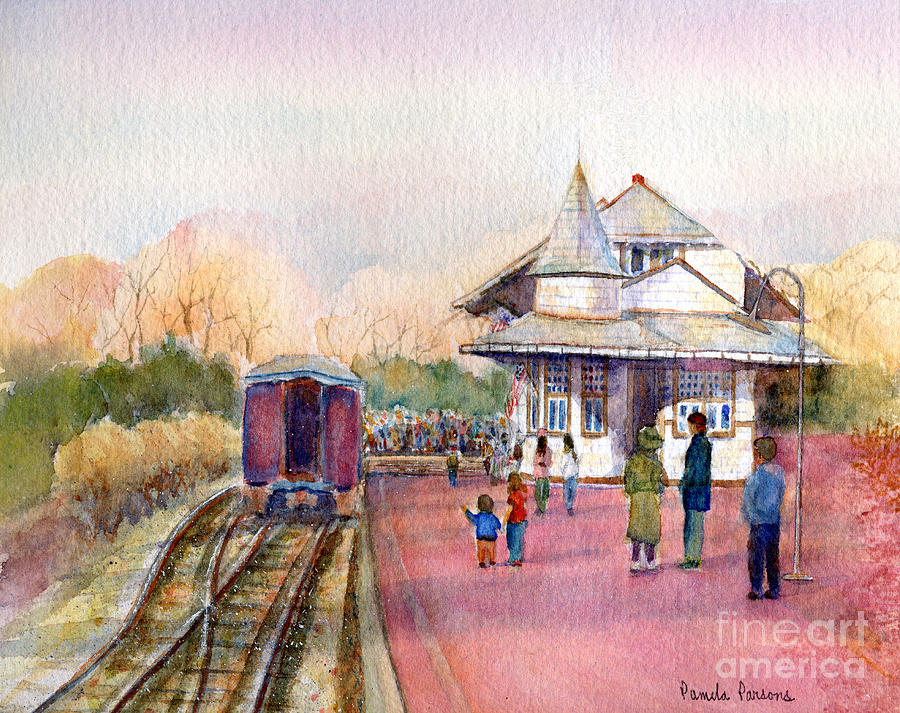 New Hope Station Painting by Pamela Parsons