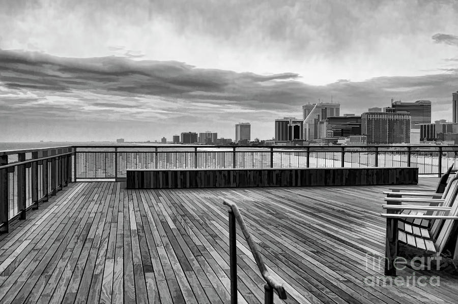 New Jersey Atlantic City Black W Photograph by Chuck Kuhn