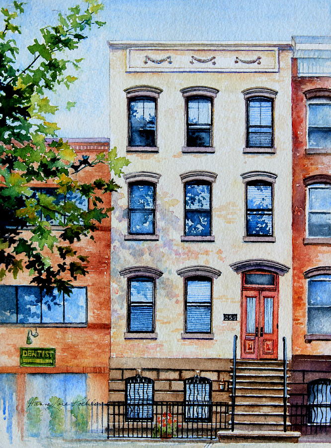 New Jersey Brownstone Painting by Hanne Lore Koehler