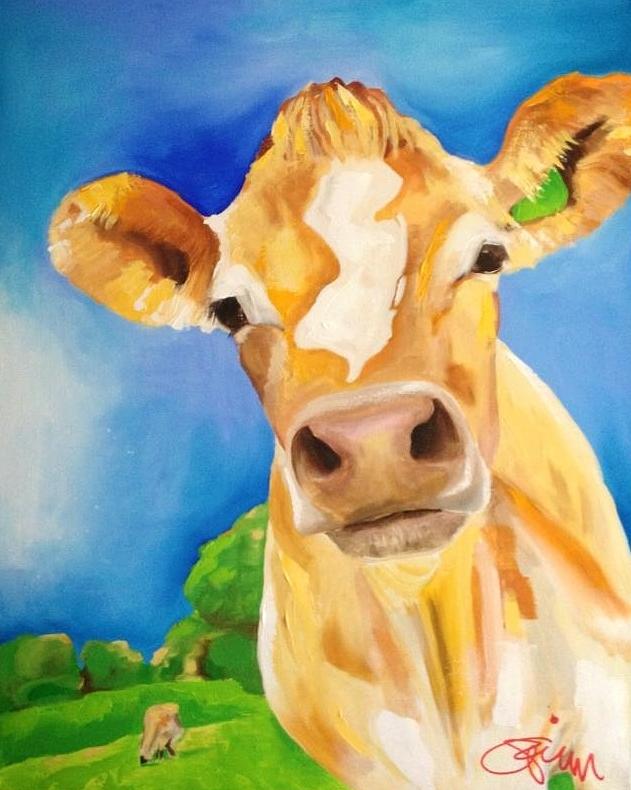 Ice Cream Painting - New Jersey Cow by Crimson Shults