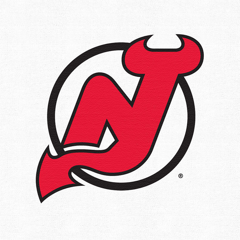Hockey Digital Art - New Jersey Devils White by Game On Images