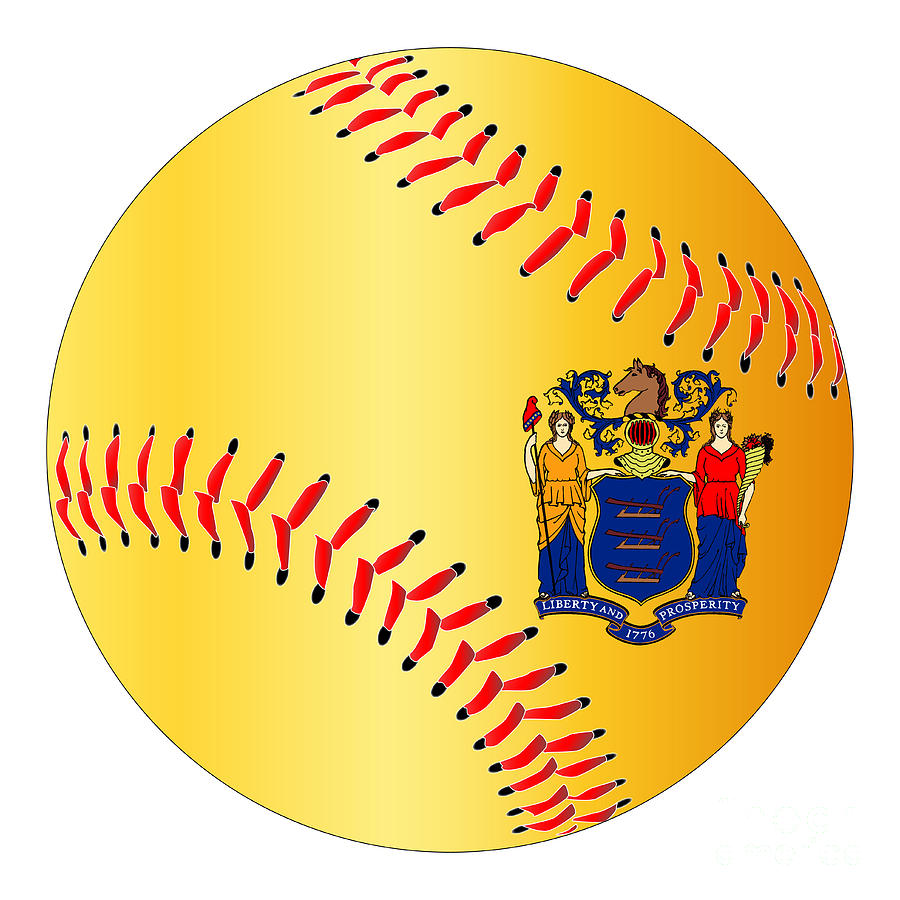 New Jersey Flag Baseball Digital Art by Bigalbaloo Stock - Fine Art America