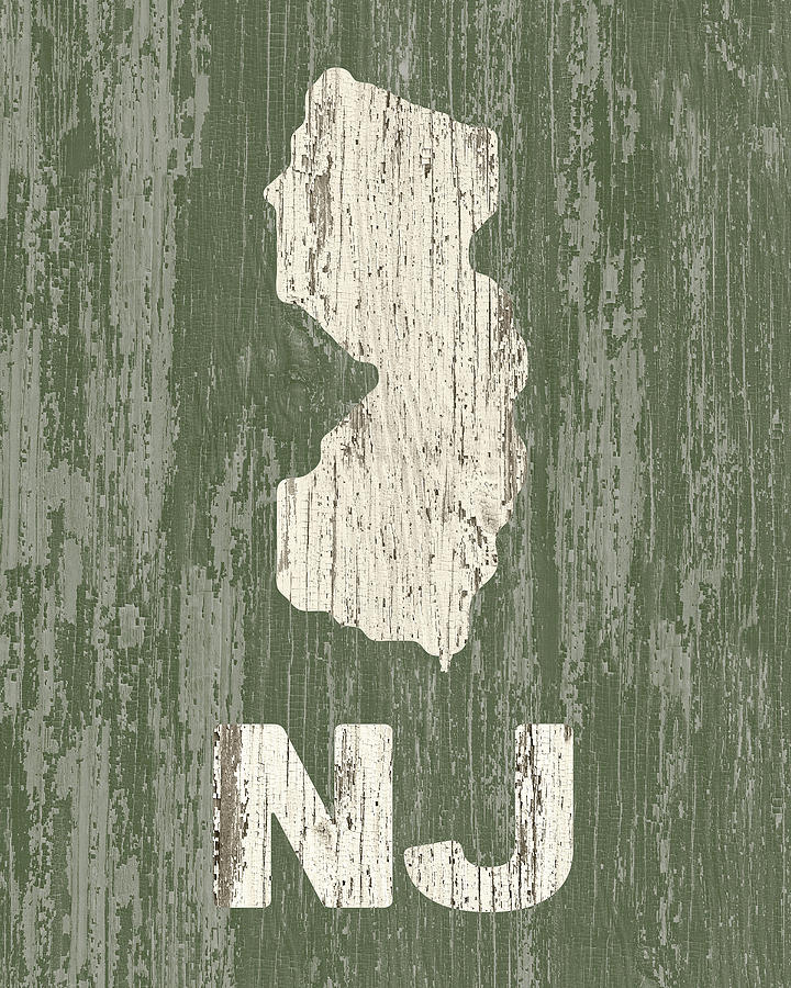 New Jersey Rustic Wood Poster Digital Art by Flo Karp