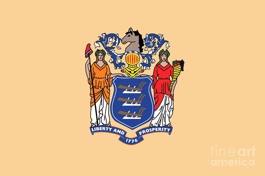 New Jersey state flag Painting by American School