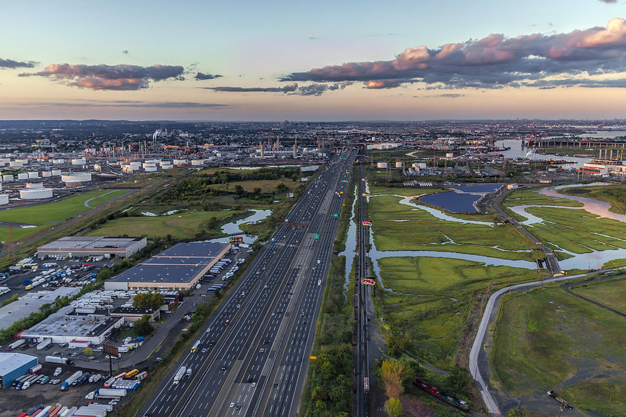 Car Photograph - New Jersey Turnpike Aerial View by Susan Candelario