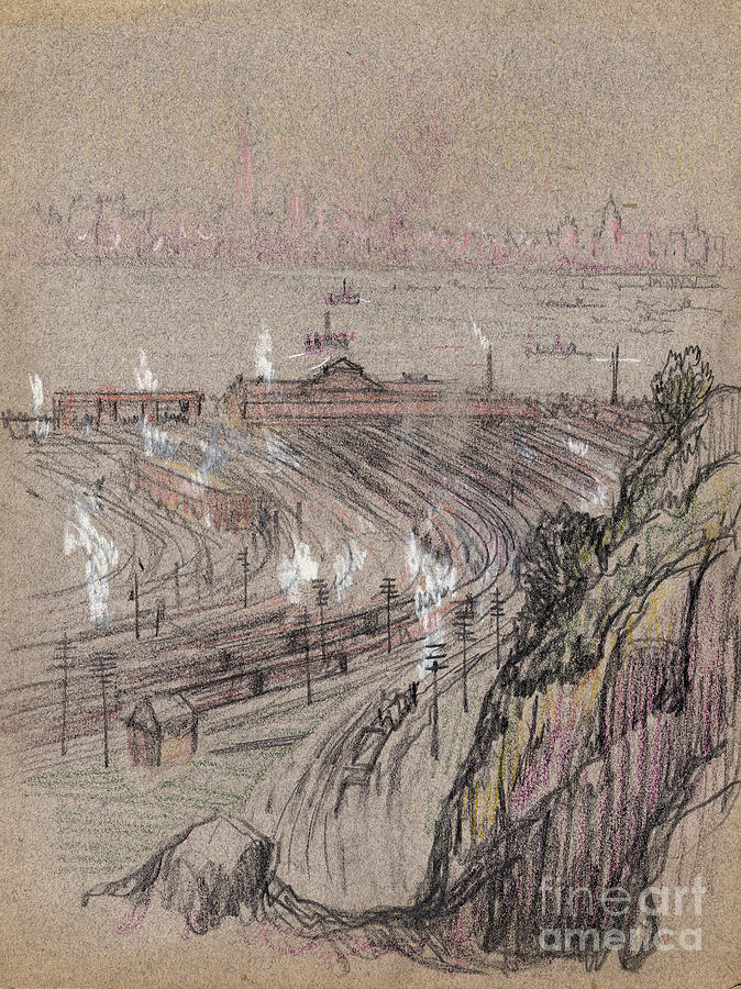 New Jersey, Weehawken.  Drawing by Granger