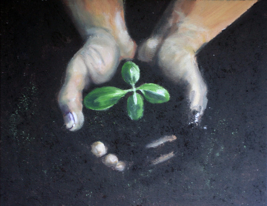 Hands Painting - New Life by Fiona Jack   