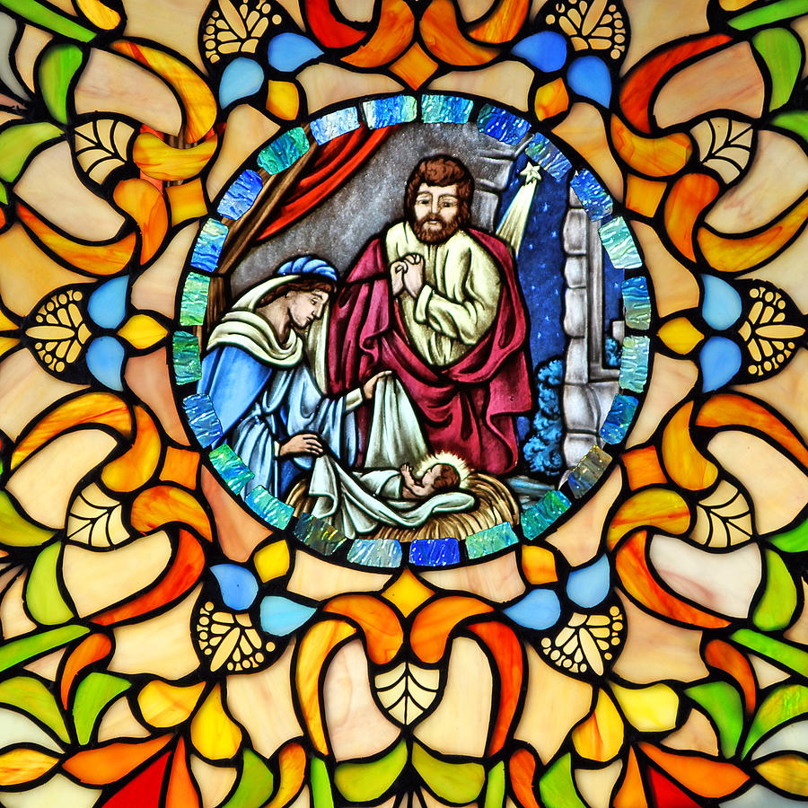 Christmas Photograph - New Life Stained Glass by Munir Alawi
