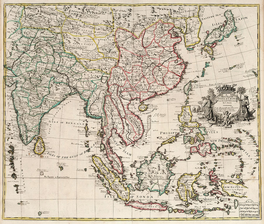 New Map of India and China Painting by John Senex - Fine Art America