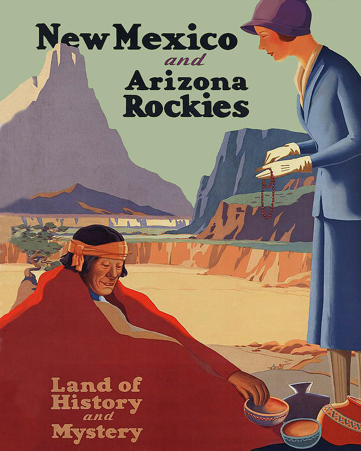 Vintage Painting - New Mexico and Arizona Rockies by Long Shot