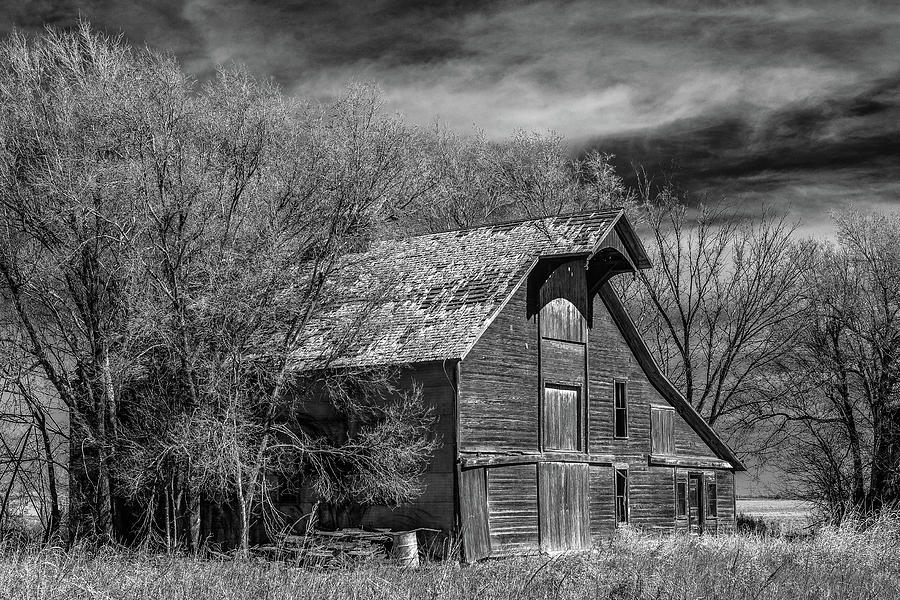 New Mexico Barn in BW Photograph by Paul Freidlund