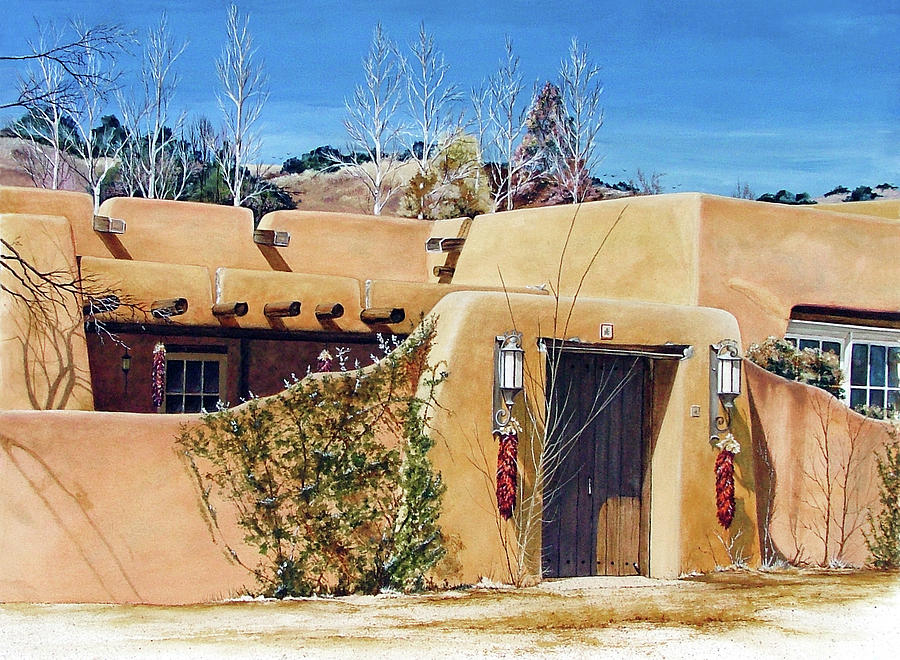 New Mexico Casa de Lamy Painting by Mary Dove