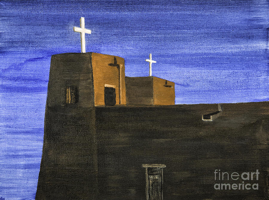 New Mexico Church Painting Painting by Timothy Hacker
