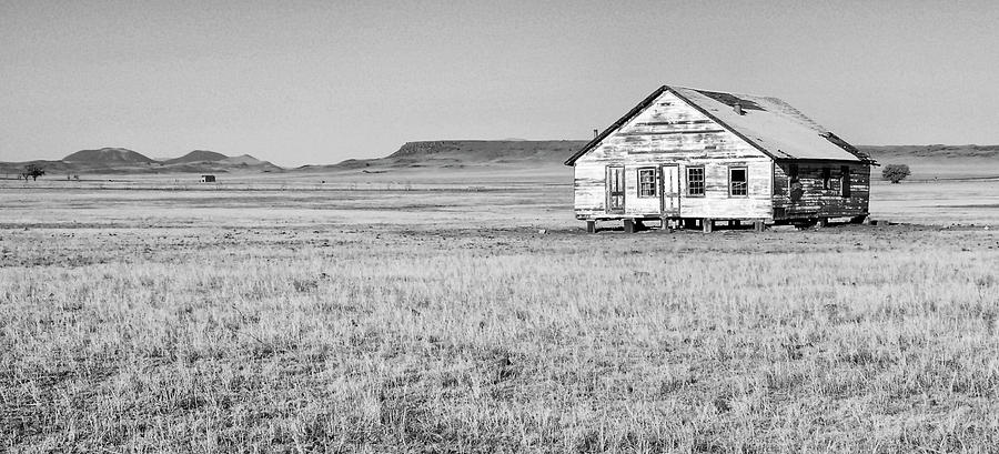 New Mexico Homestead bw Photograph by Karen Smale
