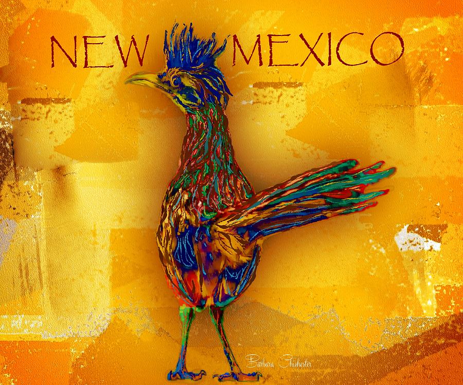 NEW MEXICO Roadrunner Painting by Barbara Chichester