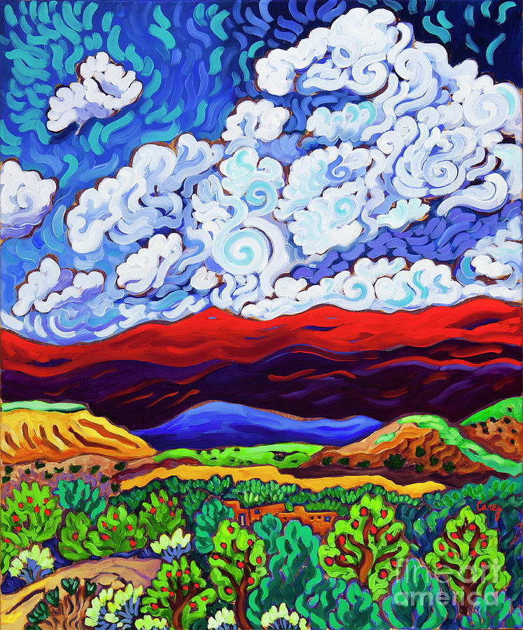 New Mexico Skies Painting by Cathy Carey