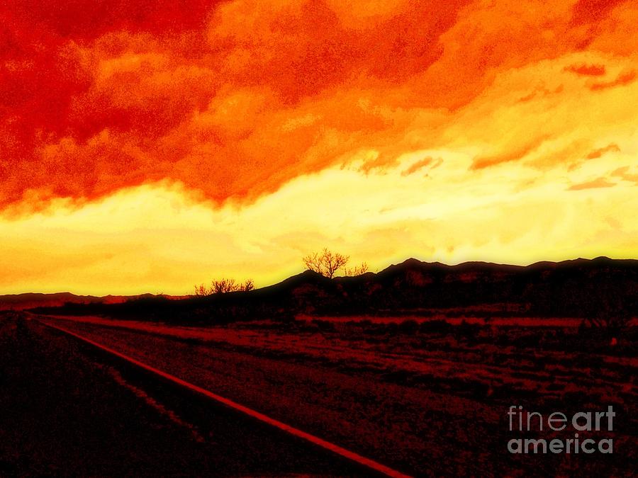 Sunset In New Mexico Southwest Fire In The Sky Photograph by Michael Hoard