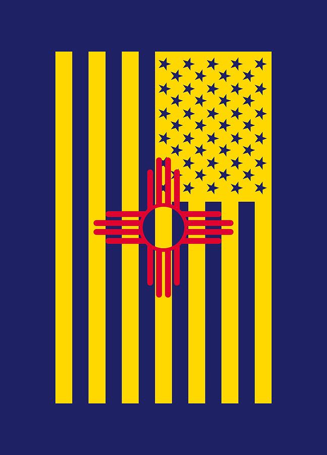 New Mexico State Flag Graphic USA Styling Digital Art by Garaga Designs