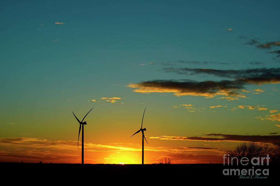 New Mexico Windmills at Sunset Photograph by David Arment