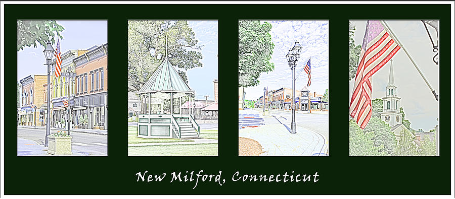 New Milford Ct Village Center Mixed Media