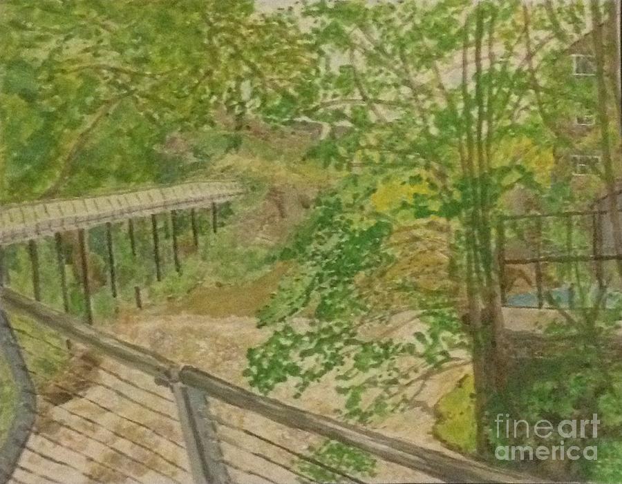 Landscape Painting - New Mills and Reflection of Spring by Sawako Utsumi Landscape Painting - New Mills and Reflection of Spring by Sawako Utsumi