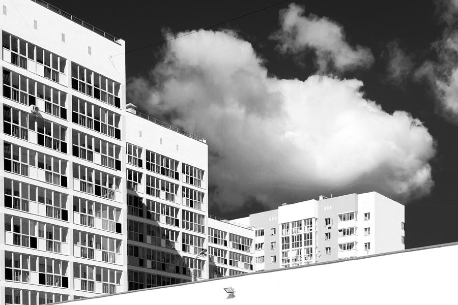 New Modern Housing Apartments in Black and White Photograph by John Williams