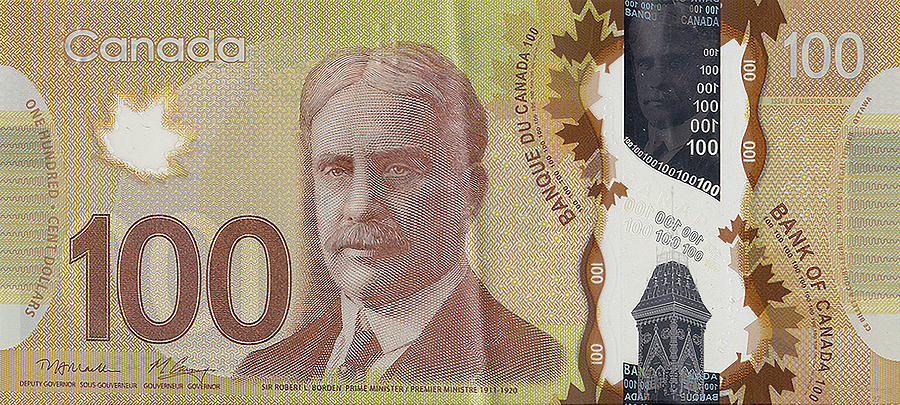 New One Hundred Canadian Dollar Bill Digital Art by Serge Averbukh