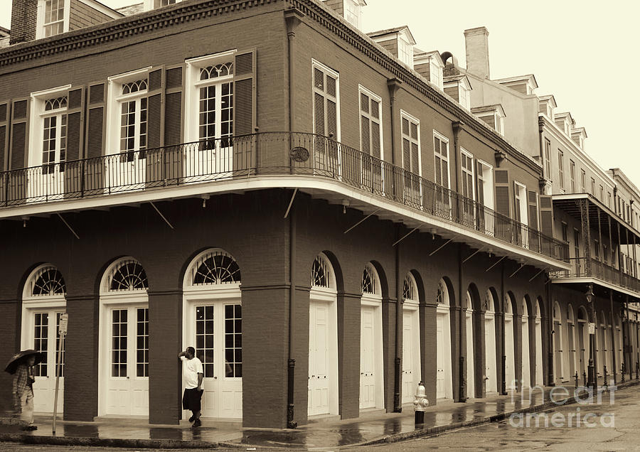 New Orleans Architecture Sepia  Photograph by Chuck Kuhn