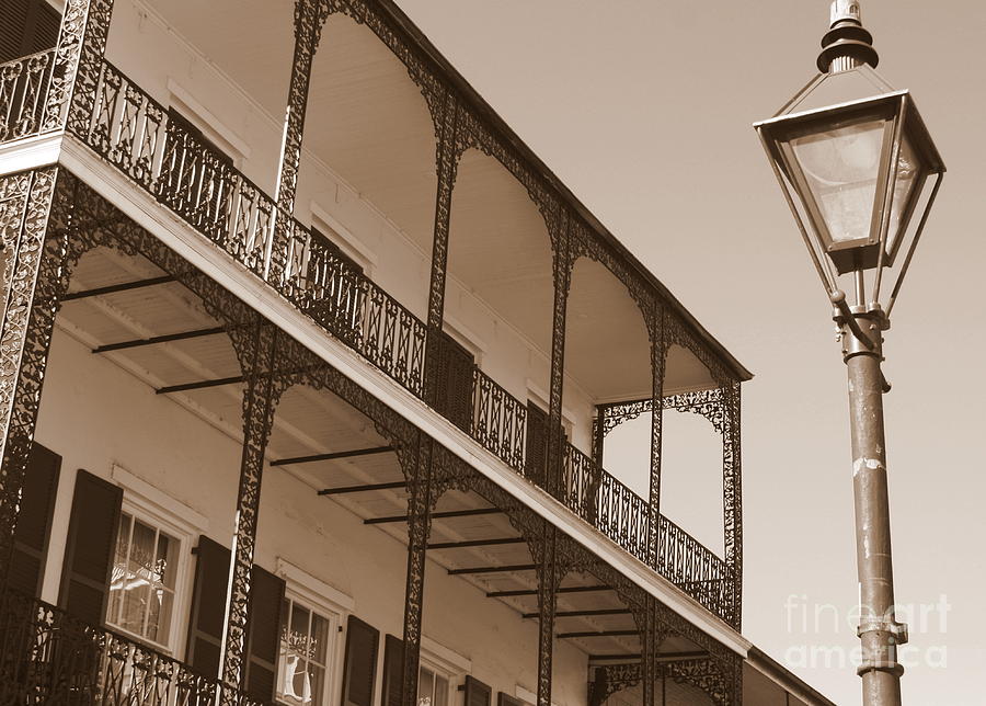 New Orleans Balcony with Lamp Photograph by Carol Groenen