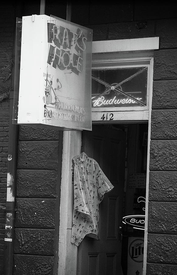 New Orleans - Bourbon Street 12 BW Photograph by Frank Romeo