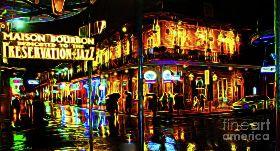 New Orleans Bourbon Street Photograph by Jerome Stumphauzer