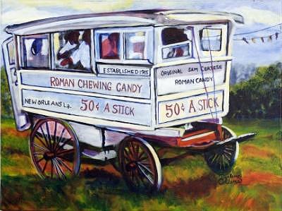 New Orleans Painting - New Orleans Candy Cart by C D Collins New Orleans Painting - New Orleans Candy Cart by C D Collins
