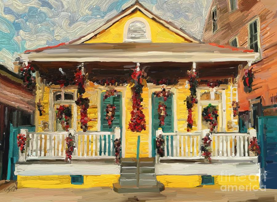New Orleans Christmas Painting by Carrie Joy Byrnes