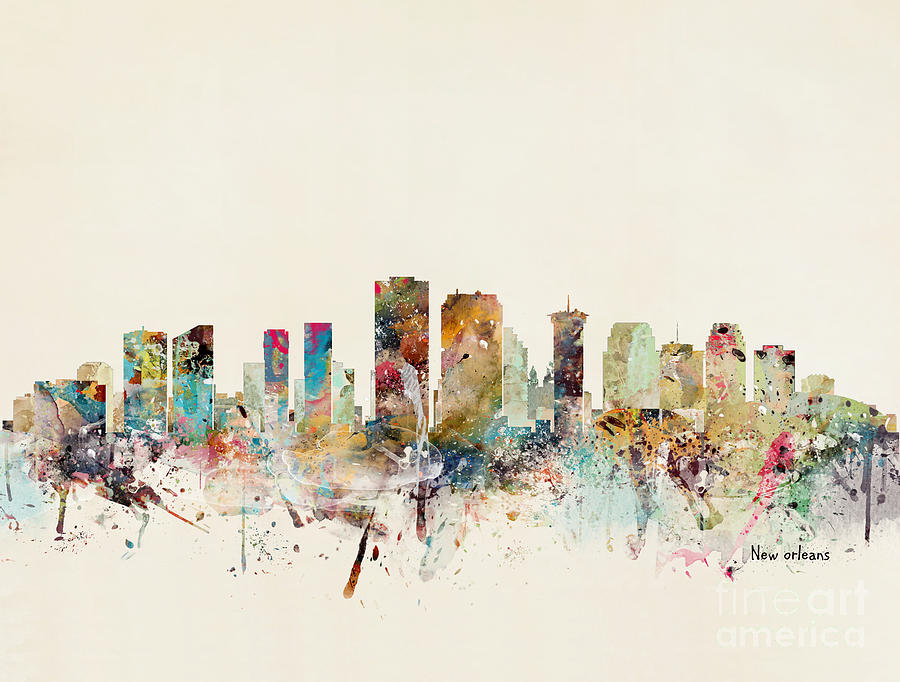New Orleans Painting - New Orleans City Skyline by Bri Buckley