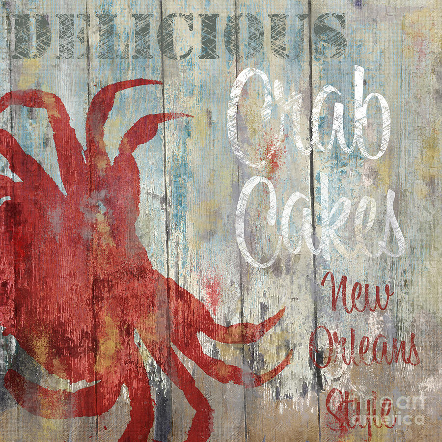 New Orleans Crab Cakes Painting by Mindy Sommers