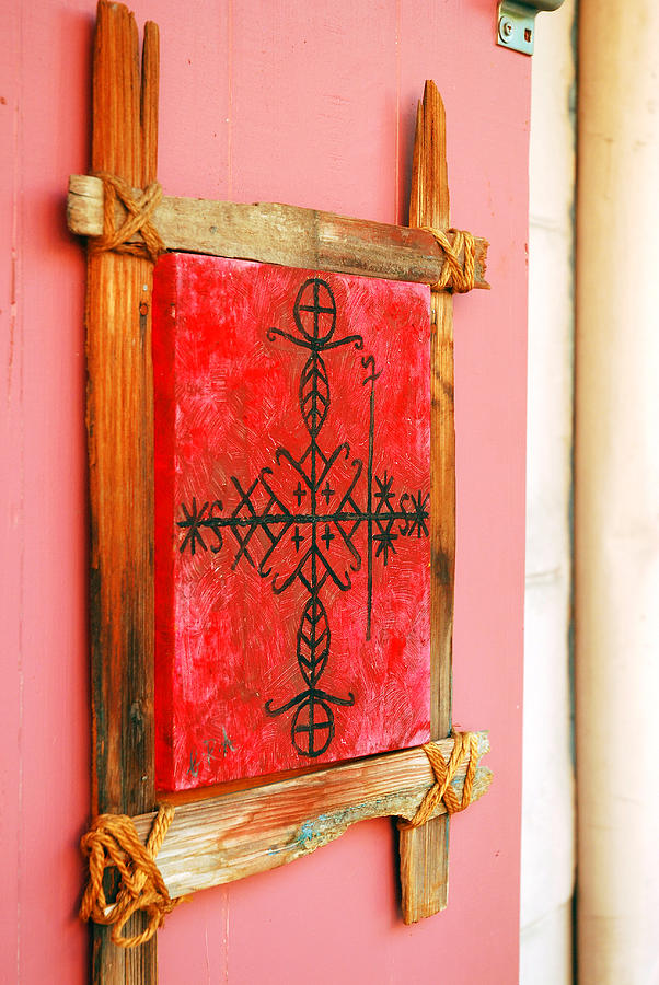 New Orleans Door Decor Photograph by James Kirkikis