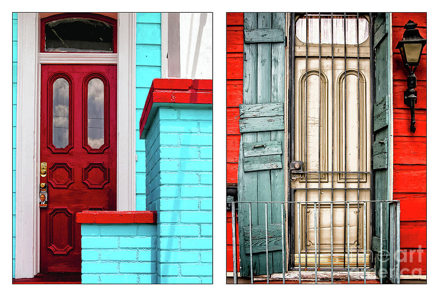 New Orleans Doorways Diptych One Photograph