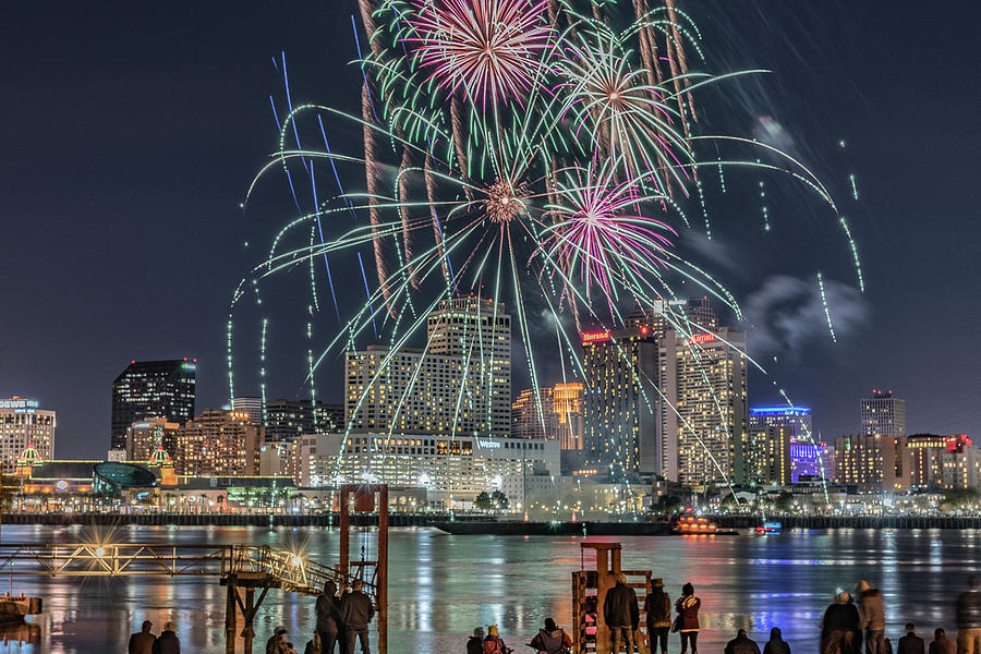 New Orleans Fireworks Photograph by Rick Erbach Fine Art America