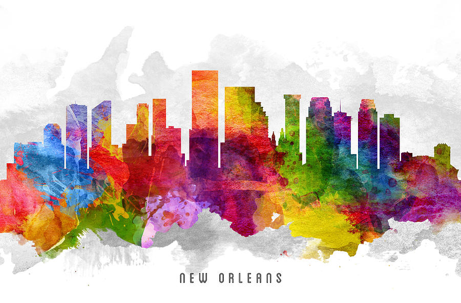 New Orleans Painting - New Orleans Louisiana Cityscape 13 by Aged Pixel