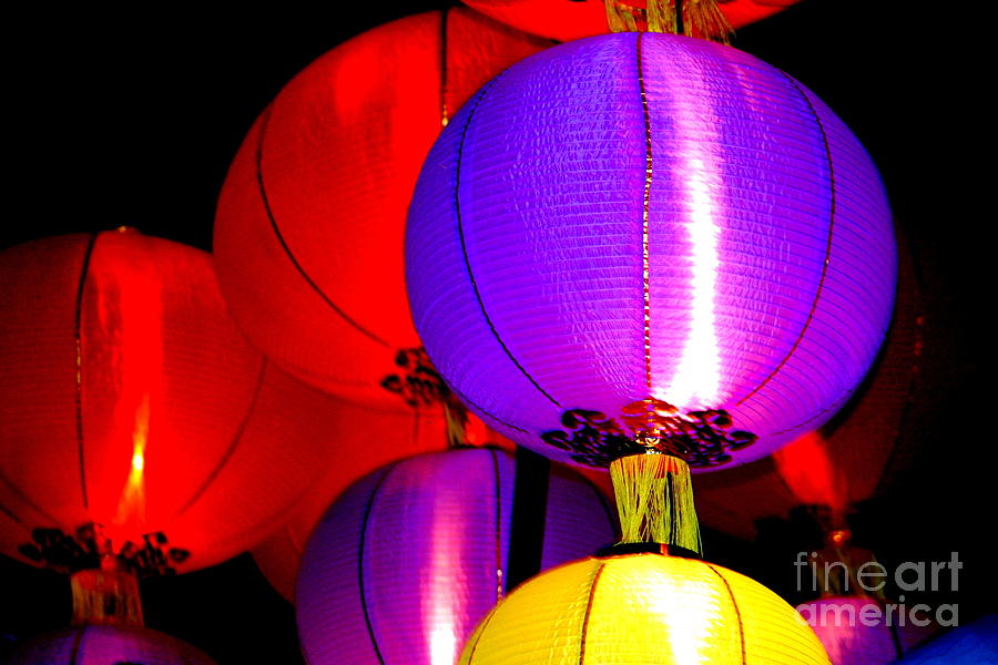 New Orleans Mardi Gras Float Chinese Lanterns Orpheus Parade Lundi Gras Photograph by Michael Hoard